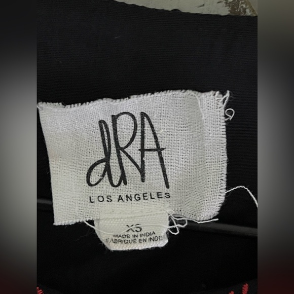 DRA Los Angeles Nash Patterned Lined Maxi Peasant Dress In Black Size XS - Picture 11 of 15